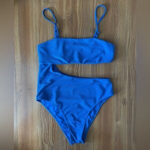 Frankie’s Blue One-Shoulder Swimsuit